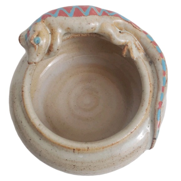 VTG Ray Davis Studio Art Pottery Southwest Lizard Bowl Trinket Dish. Signed. - Picture 1 of 15